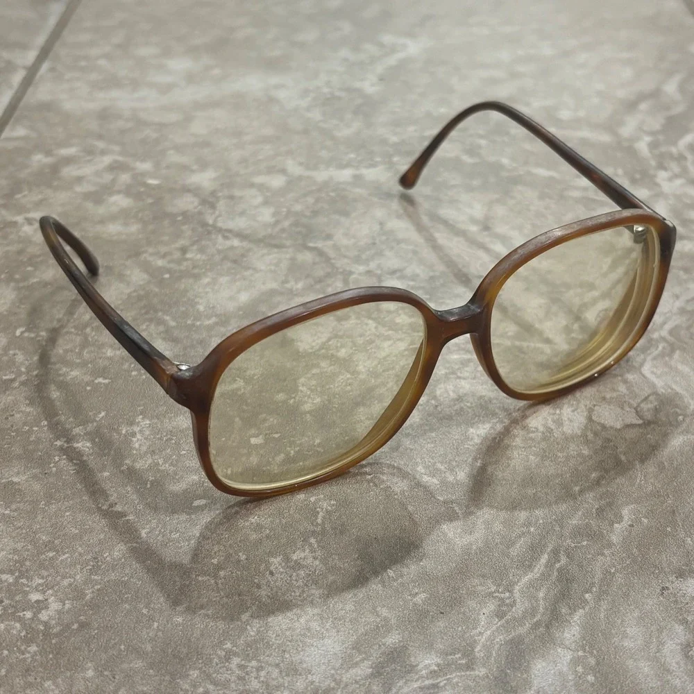Vintage Polo Ralph Lauren Tortoise Shell Eyeglasses Oversized Frames Brown